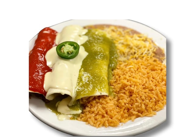 Mexican Flag Enchiladas.